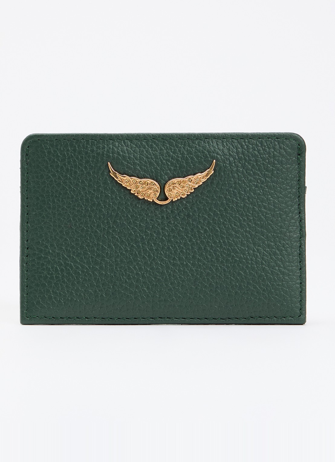 Zadig&Voltaire Pasjeshouder van leer - voorkant groen