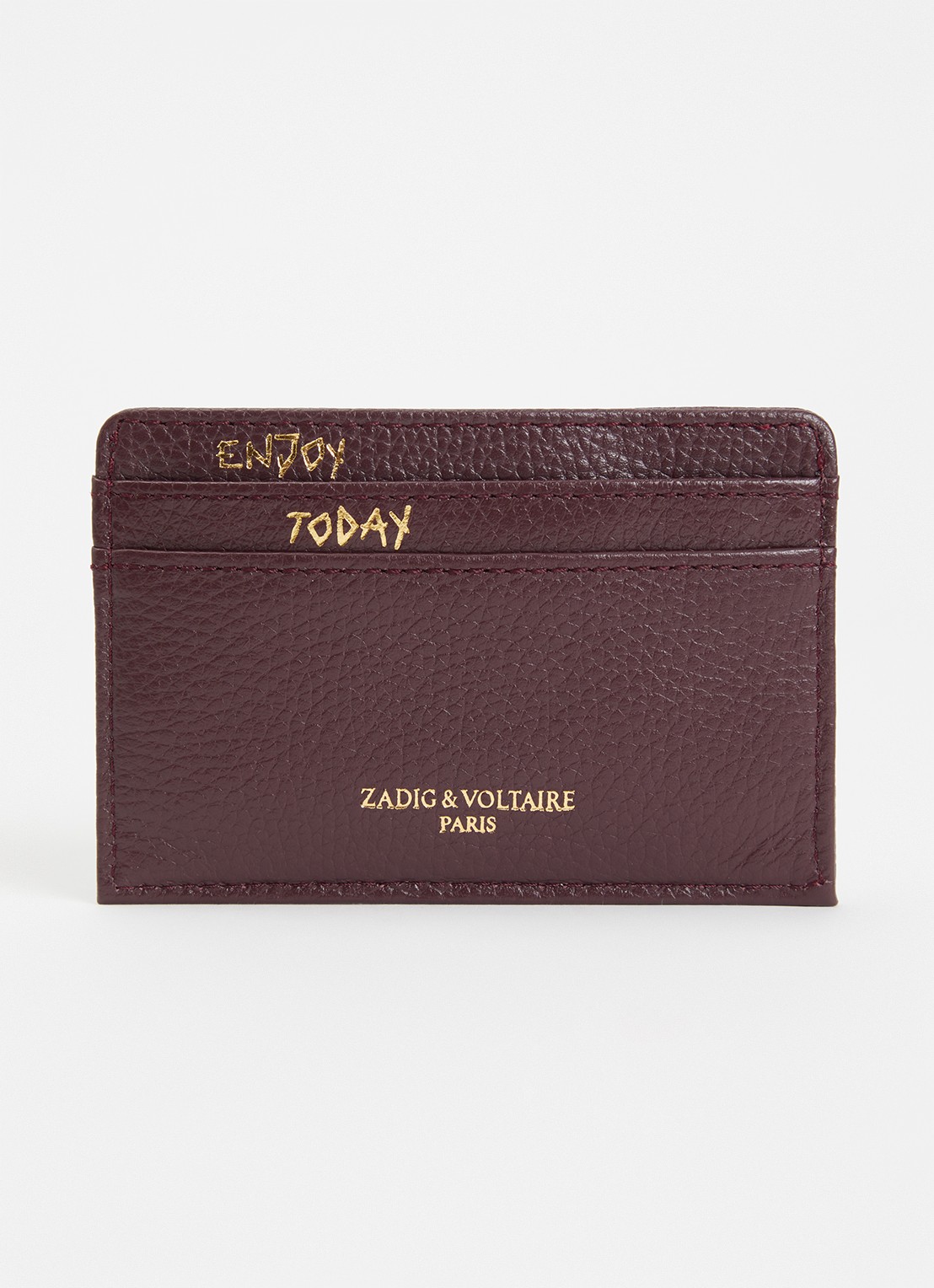 Zadig&Voltaire Pasjeshouder van leer - achterkant 3 aubergine