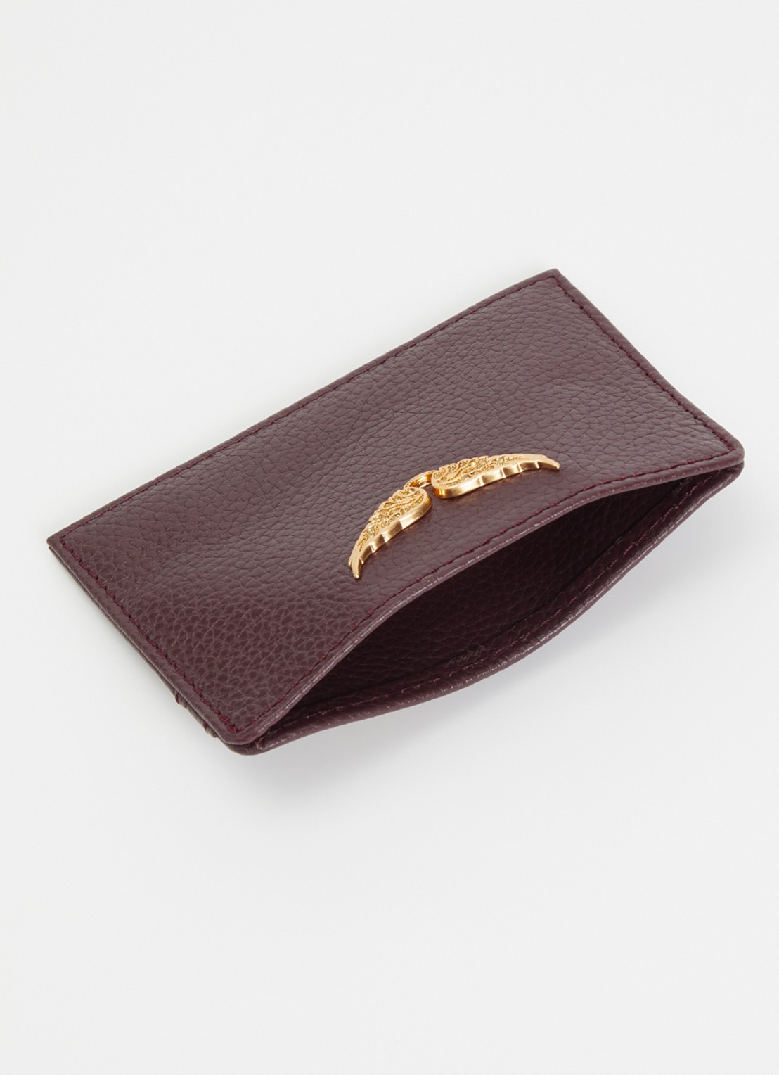 Zadig&Voltaire Pasjeshouder van leer - voorkant 2 aubergine