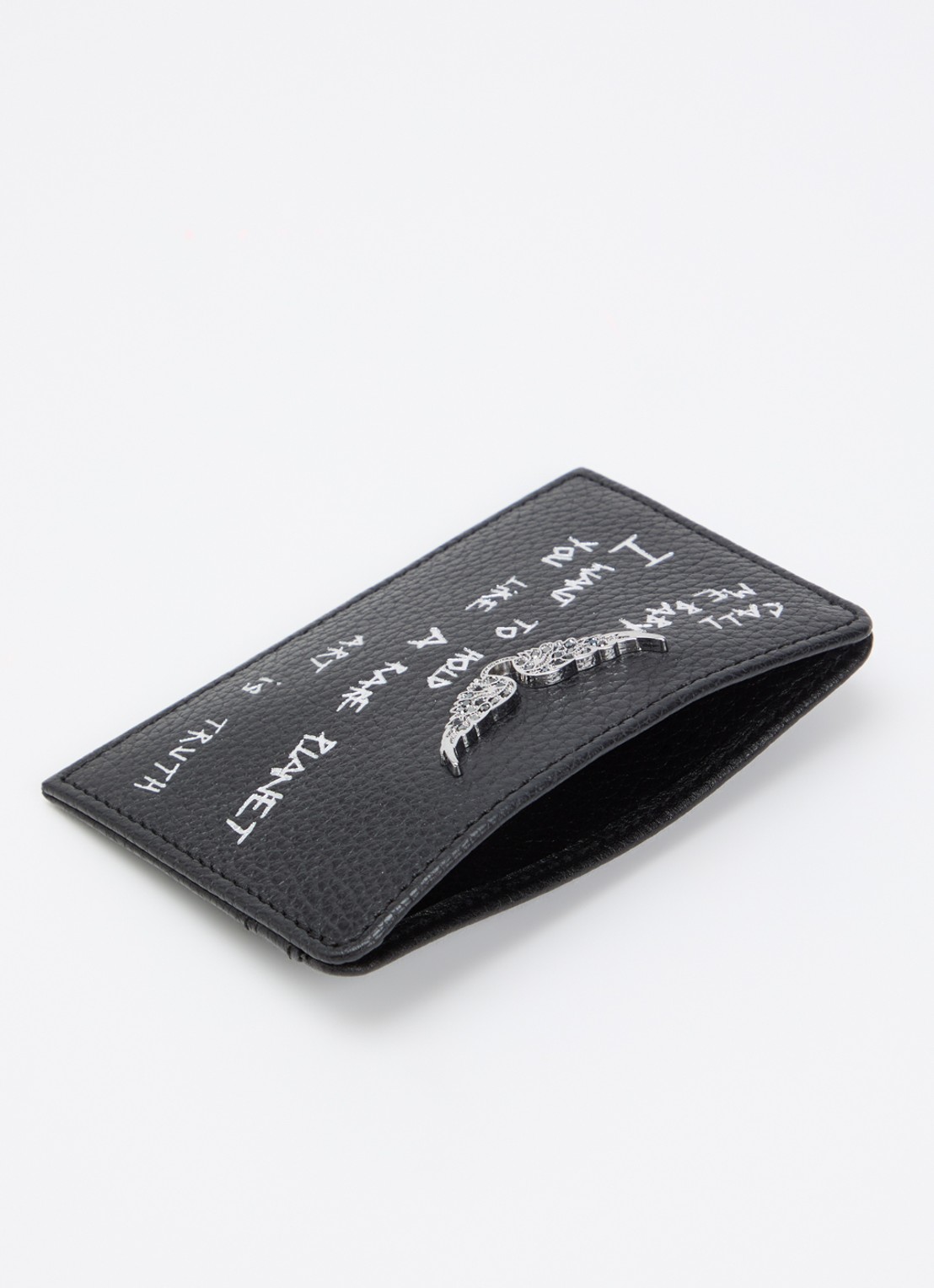 Zadig&Voltaire Pasjeshouder van leer - voorkant 2 zwart