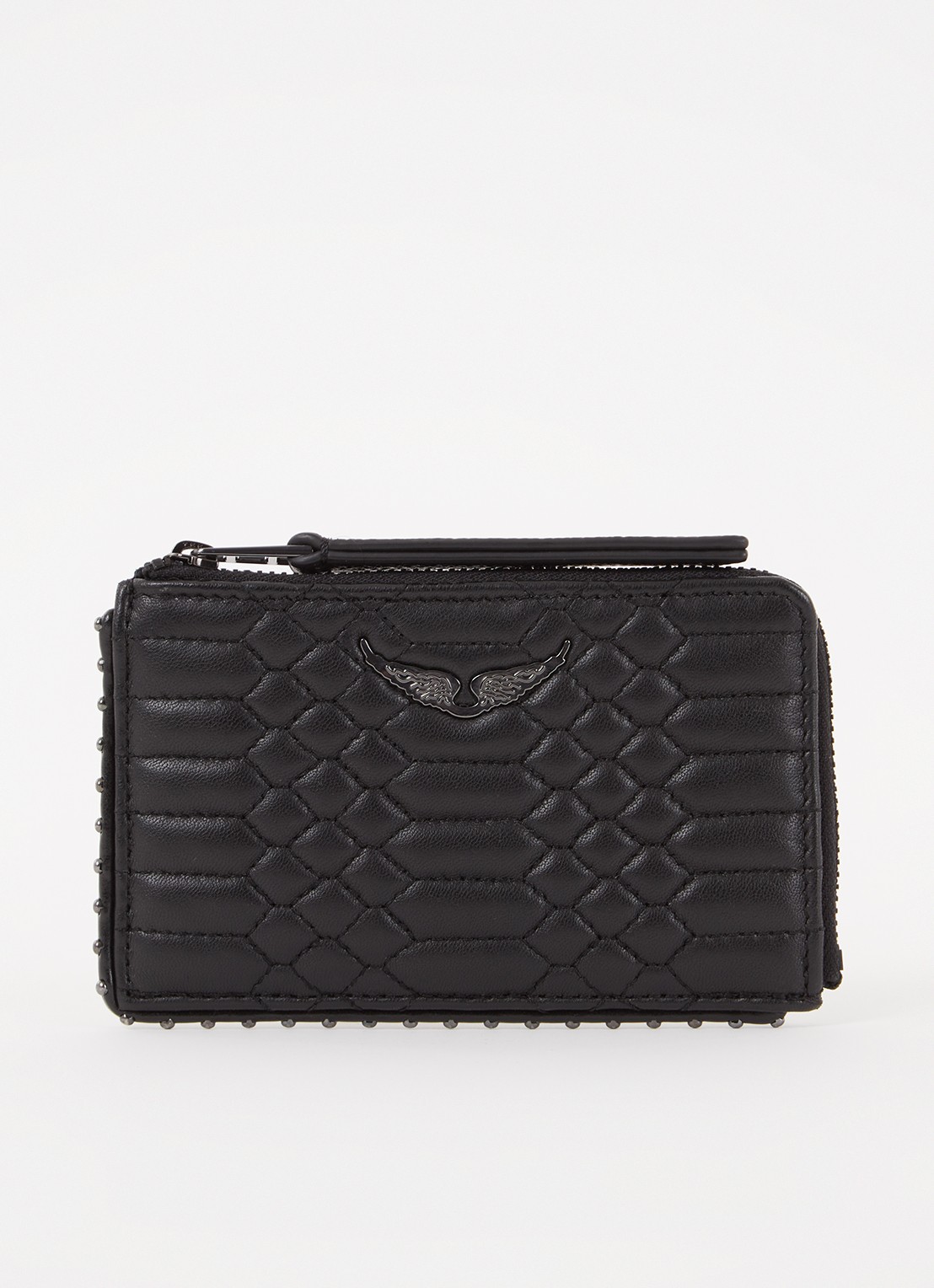 Zadig&Voltaire Pasjeshouder van quilted leer - voorkant zwart