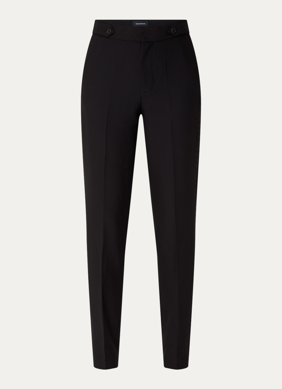 Zadig&Voltaire Penny high wasit slim fit pantalon met steekzakken - voorkant zwart