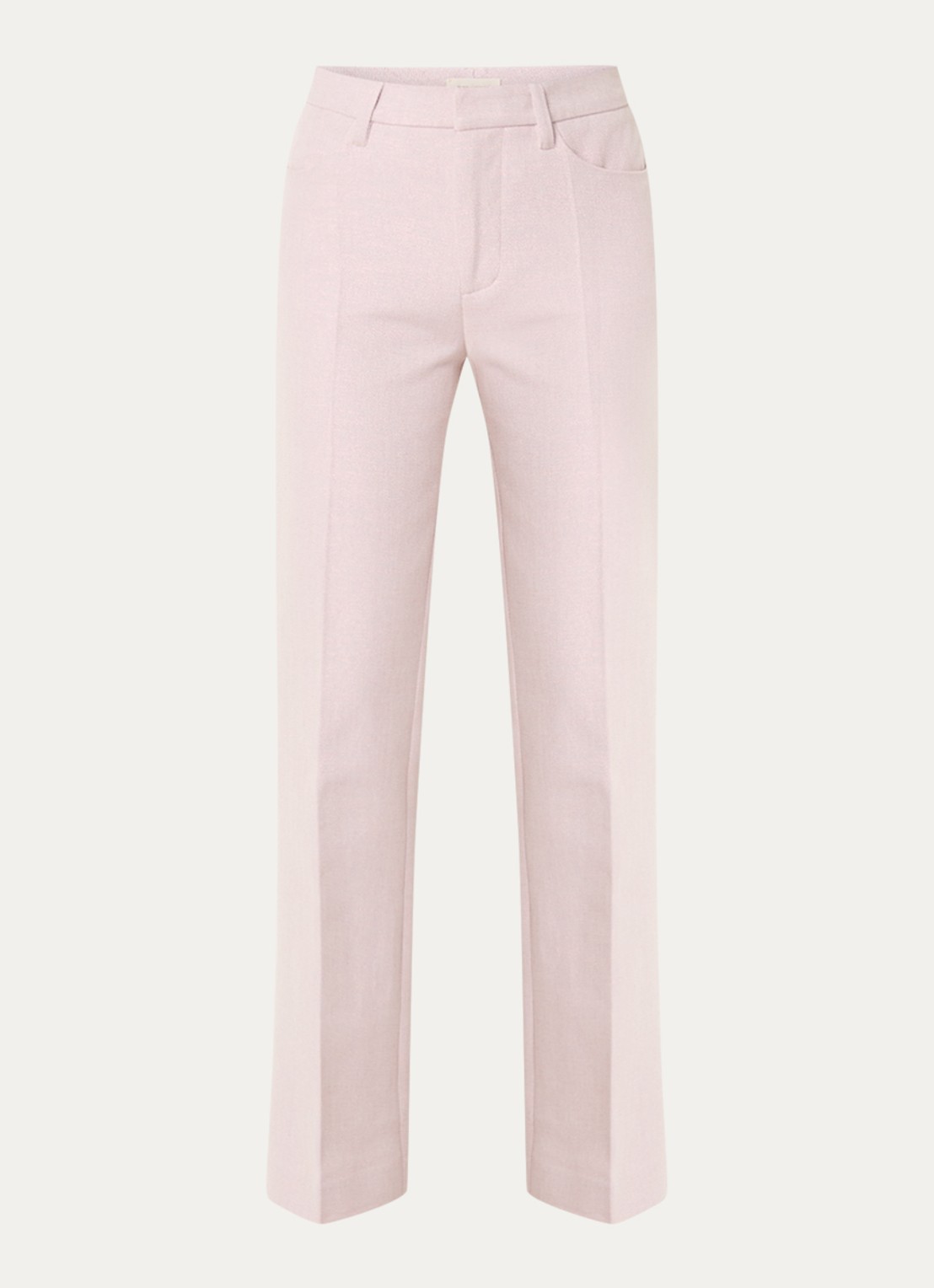 Zadig&Voltaire Pistol high waist straight fit pantalon met lurex - voorkant 4 oudroze