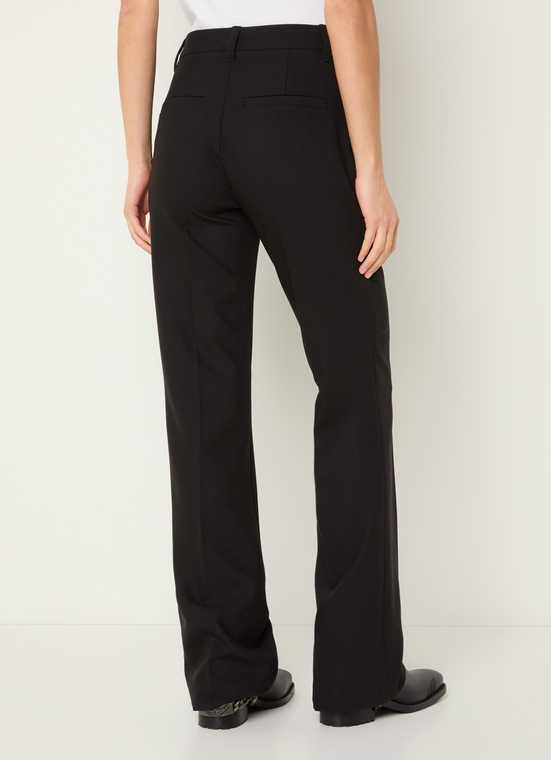 Zadig&Voltaire Pistol high waist straight fit pantalon met steekzakken - achterkant 4 zwart
