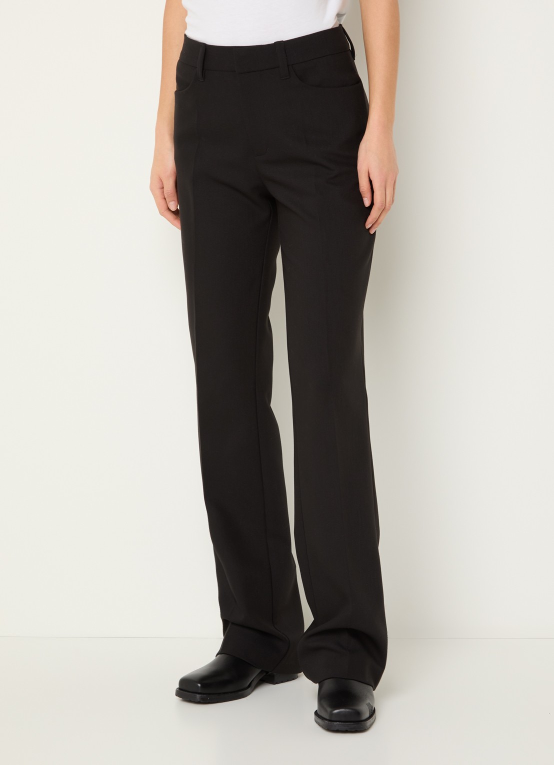 Zadig&Voltaire Pistol high waist straight fit pantalon met steekzakken - detail 3 zwart