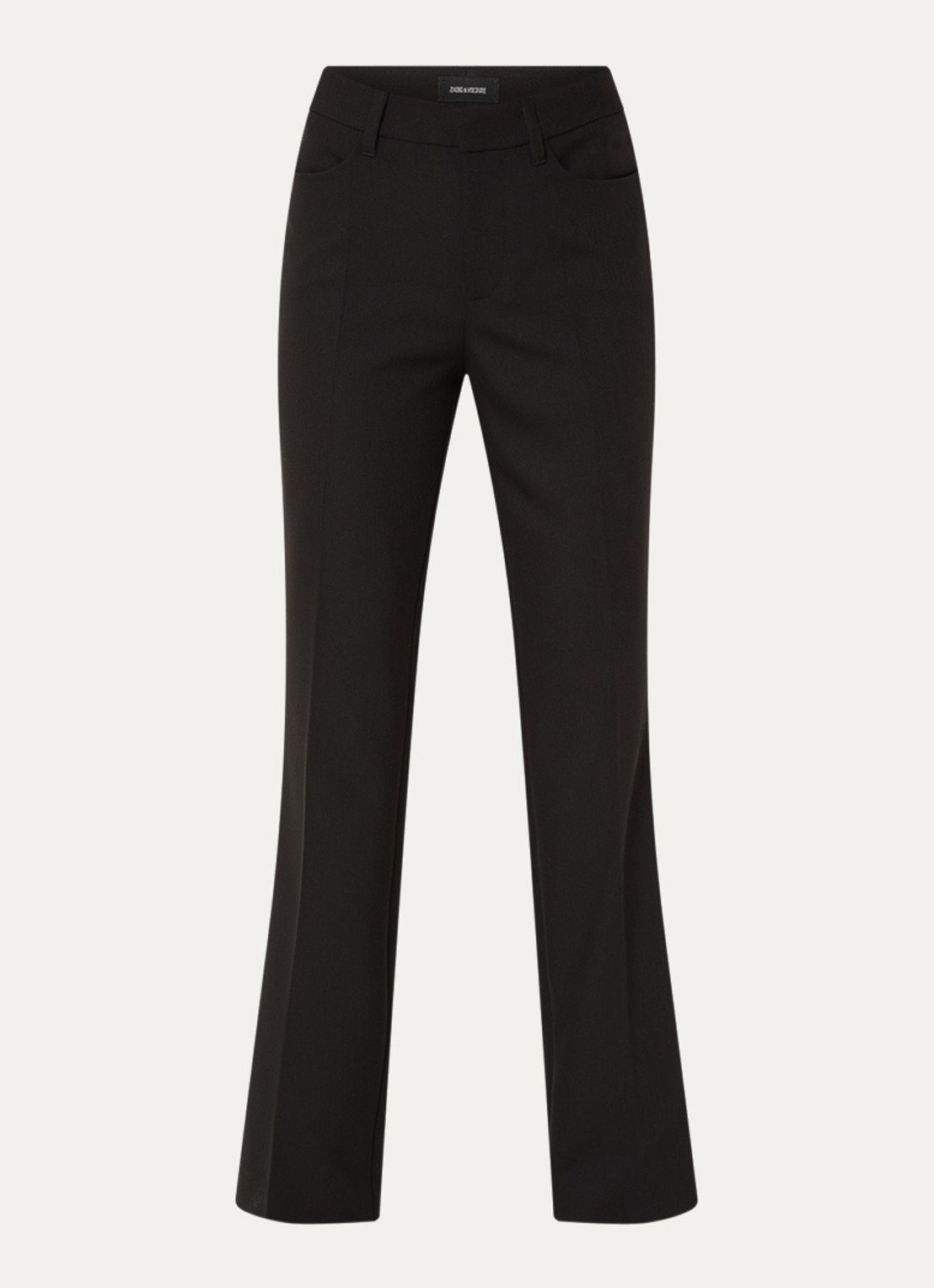 Zadig&Voltaire Pistol high waist straight fit pantalon met steekzakken - voorkant zwart