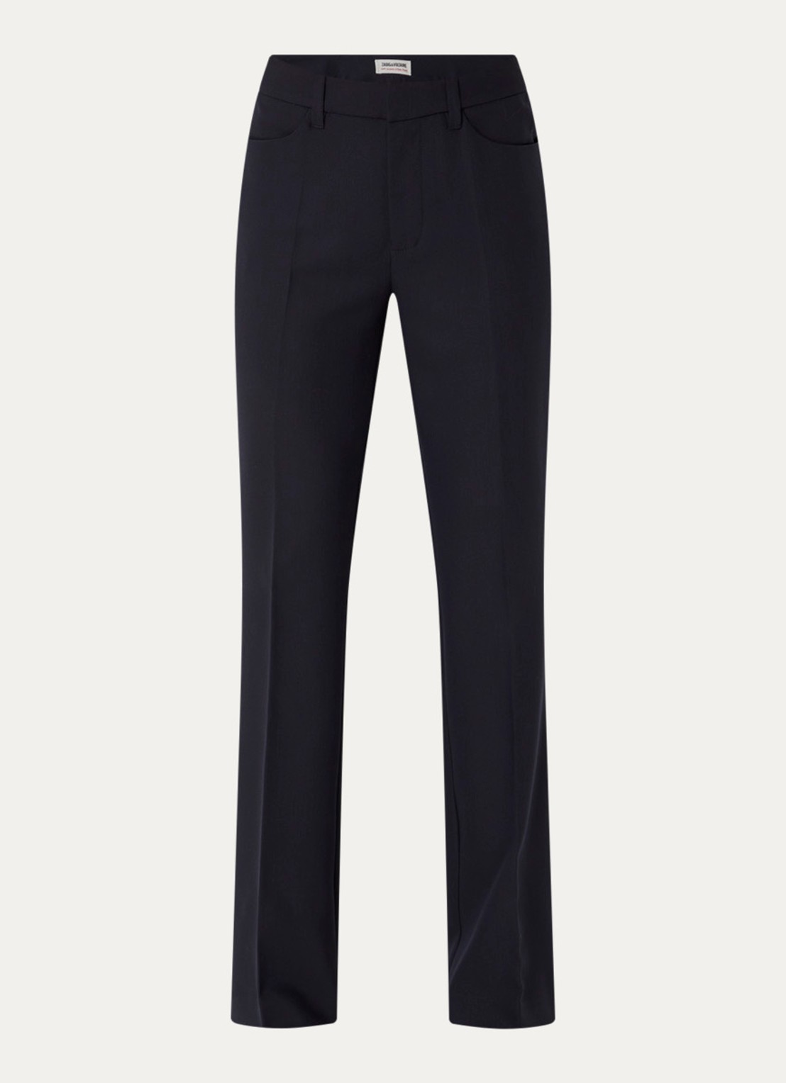 Zadig&Voltaire Pistol high waist straight fit pantalon met steekzakken - voorkant 2 donkerblauw