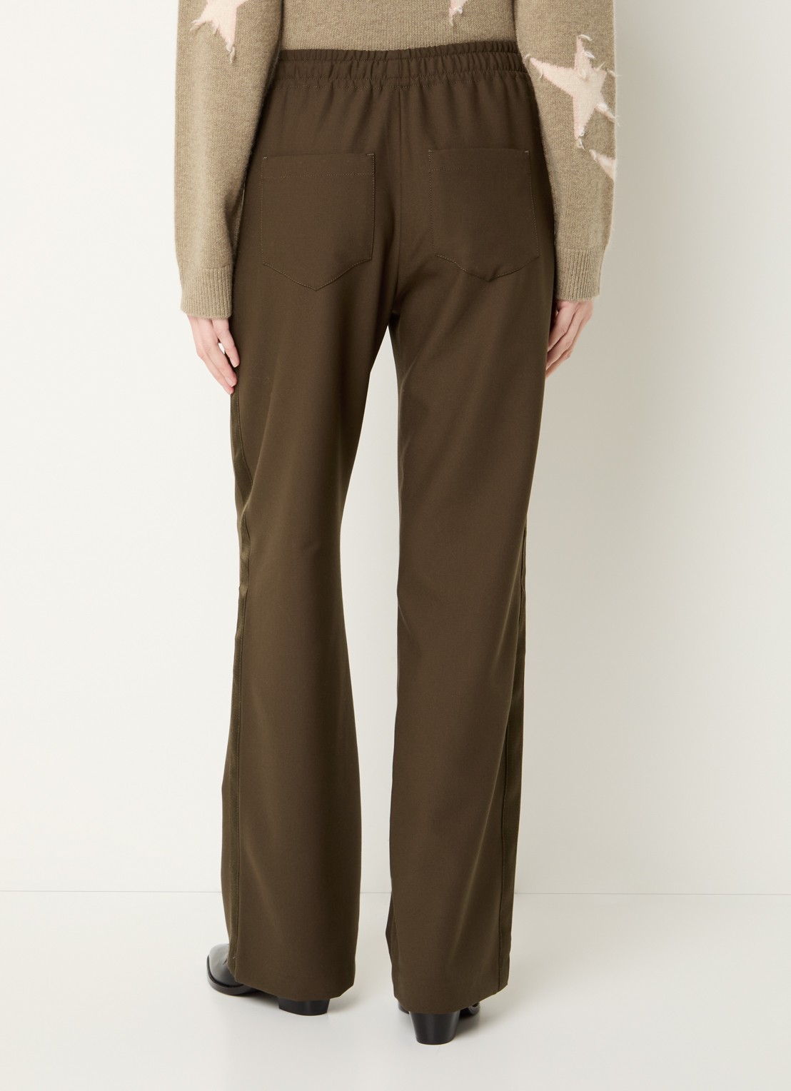 Zadig&Voltaire Poma high waist loose fit joggingbroek met steekzakken - achterkant mosgroen