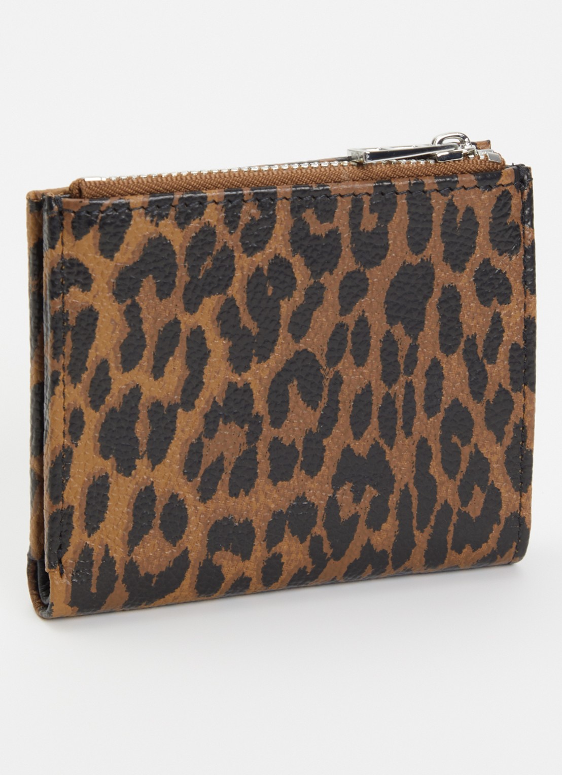Zadig&Voltaire Portomonee van leer met panterprint  - achterkant 3 bruin