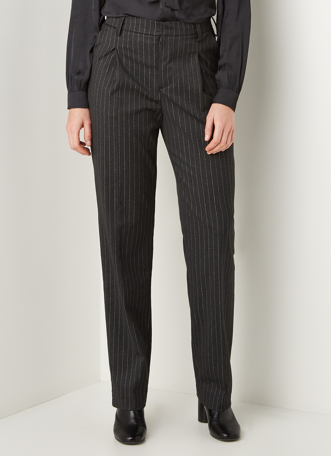 Zadig&Voltaire Profil high waist wide fit pantalon met lurex - detail 4 grijs