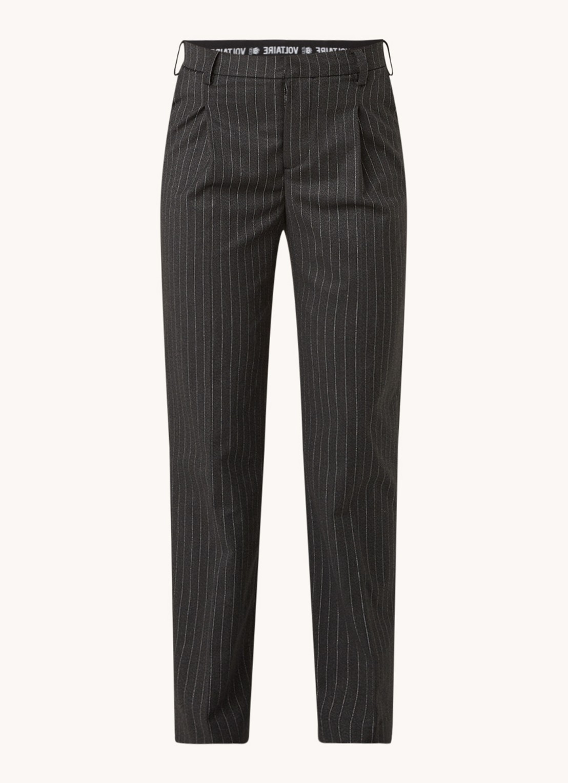 Zadig&Voltaire Profil high waist wide fit pantalon met lurex - voorkant 2 grijs
