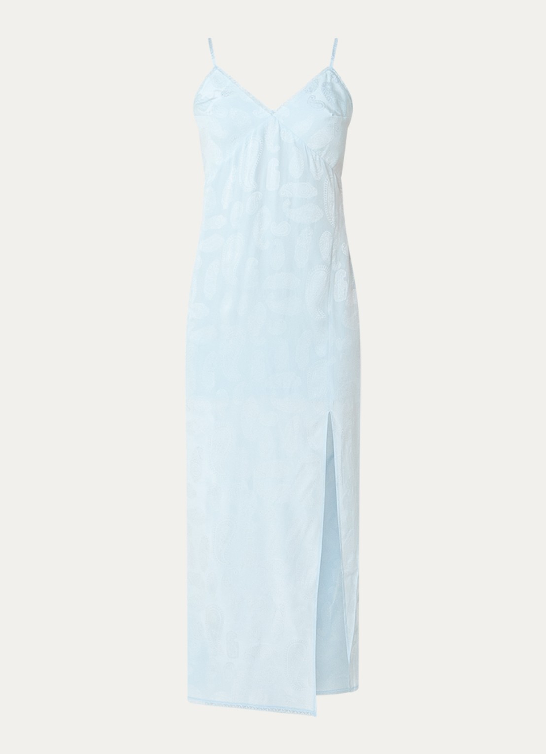 Zadig&Voltaire Ramelil maxi jurk van zijde met split - voorkant lichtblauw