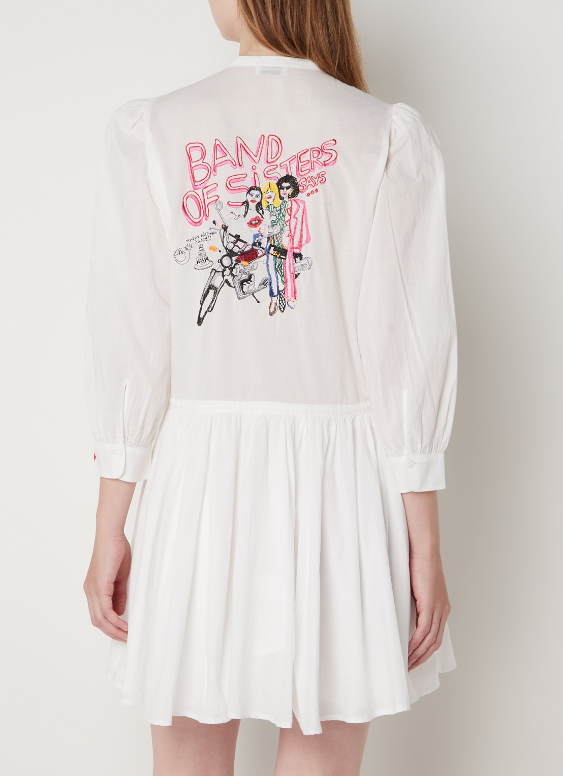 Zadig&Voltaire Ranil mini jurk met backprint  - detail 4 wit