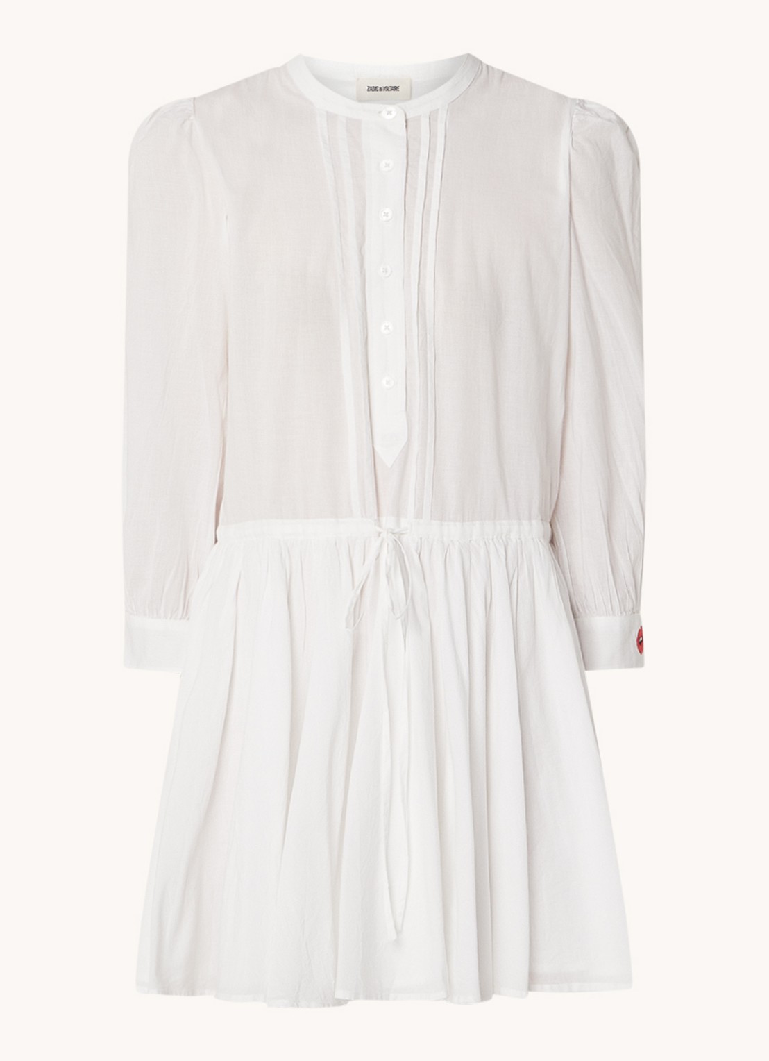 Zadig&Voltaire Ranil mini jurk met backprint  - voorkant wit