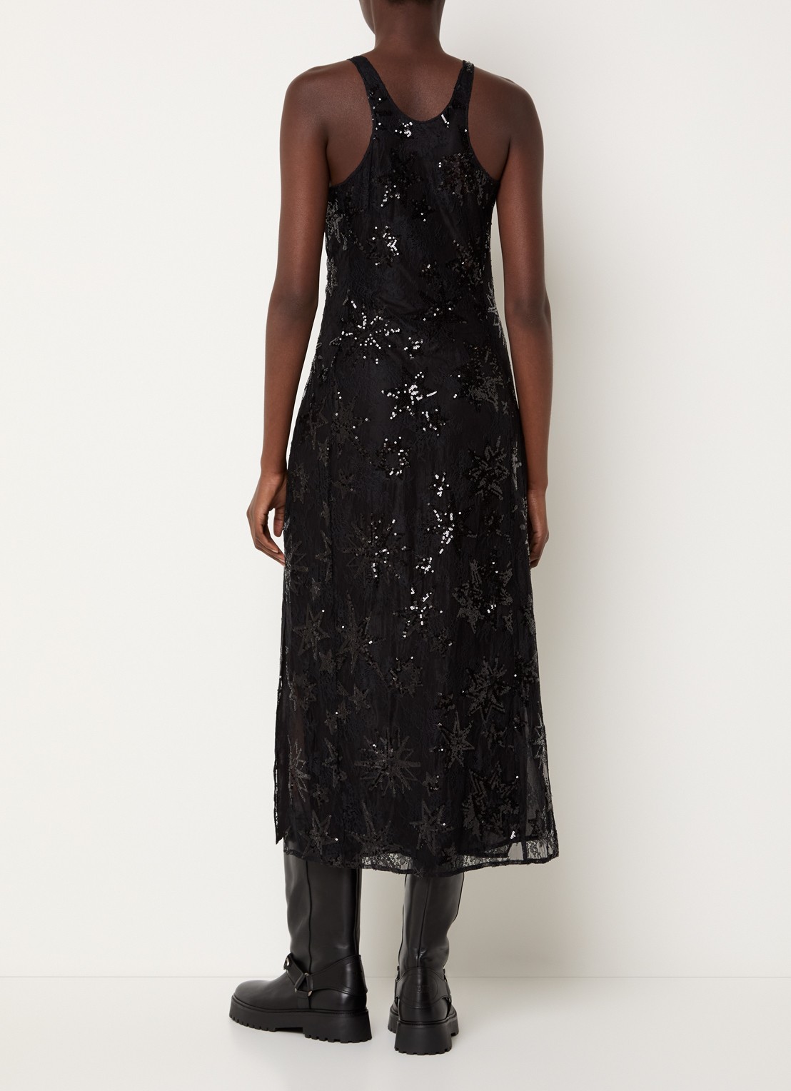 Zadig&Voltaire Rarysa maxi jurk van kant met pailletten - achterkant 3 zwart