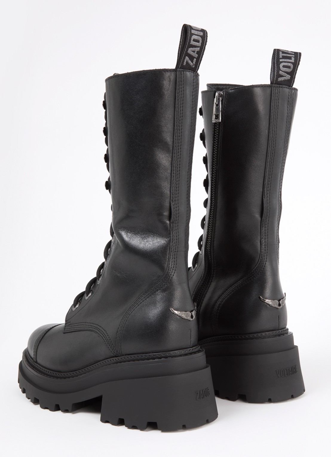 Zadig&Voltaire Ride bikerboot van leer - achterkant 2 zwart
