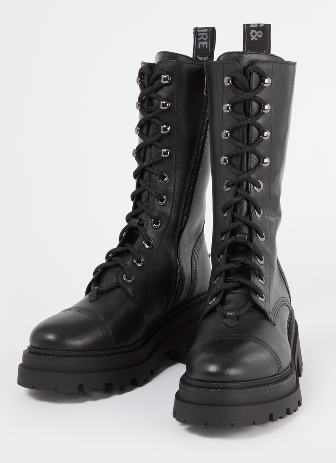Zadig&Voltaire Ride bikerboot van leer - detail 3 zwart