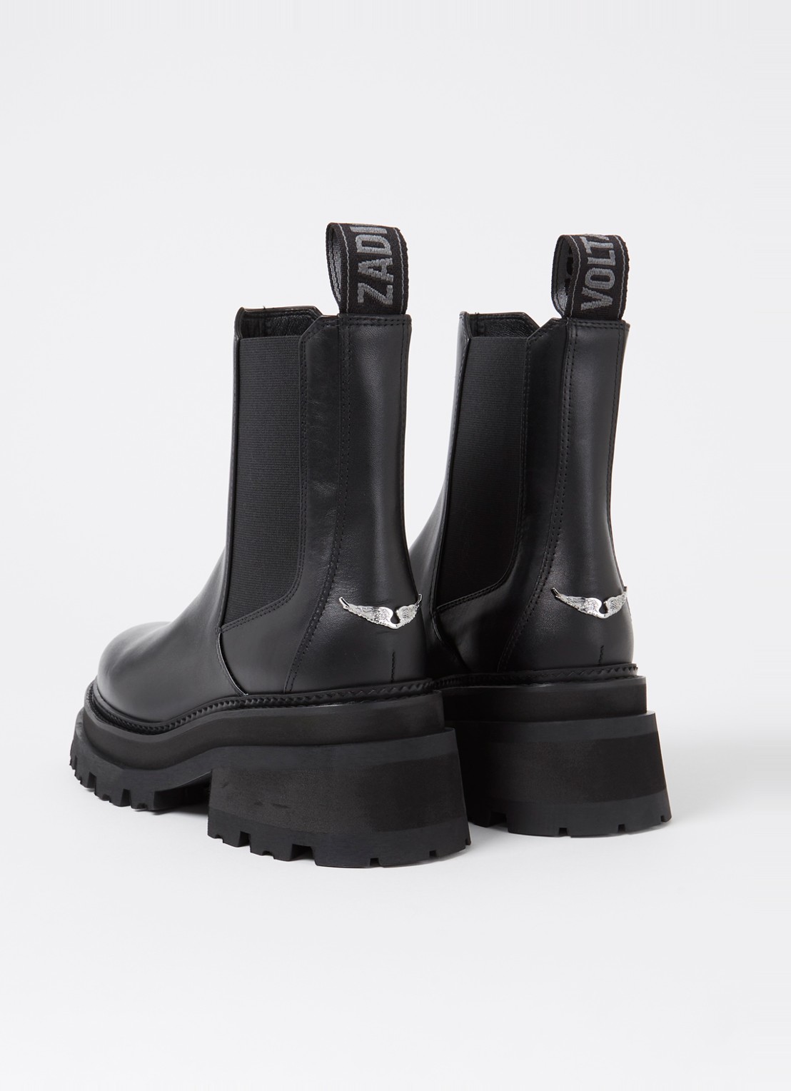 Zadig&Voltaire Ride chelsea boot van kalfsleer  - detail 2 zwart