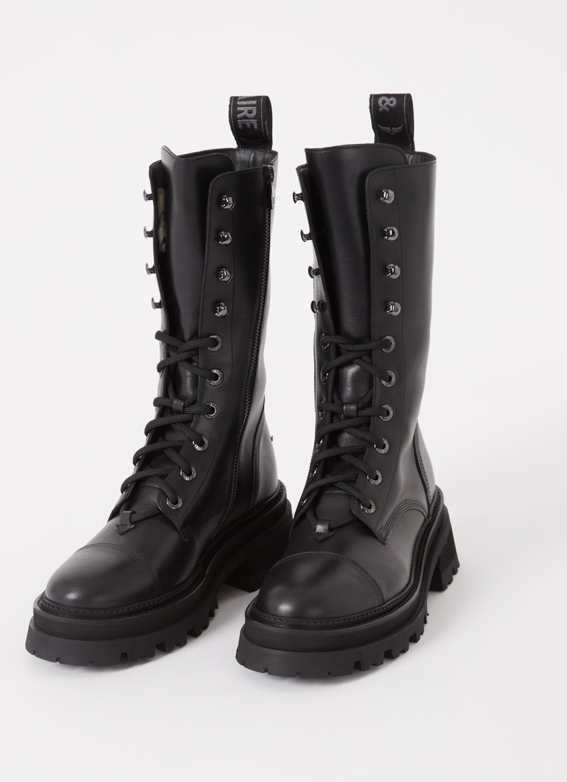 Zadig&Voltaire Ride veterboot van leer - detail zwart