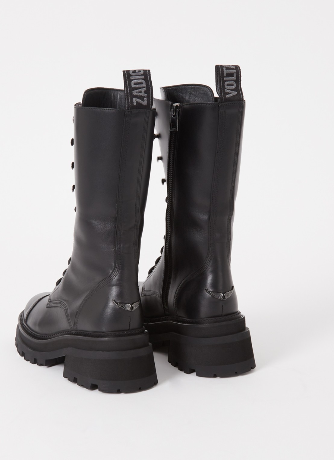 Zadig&Voltaire Ride veterboot van leer - detail 2 zwart
