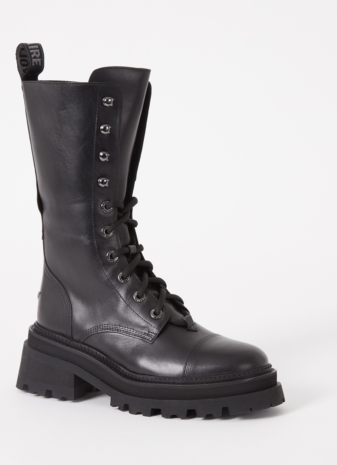 Zadig&Voltaire Ride veterboot van leer - voorkant 4 zwart