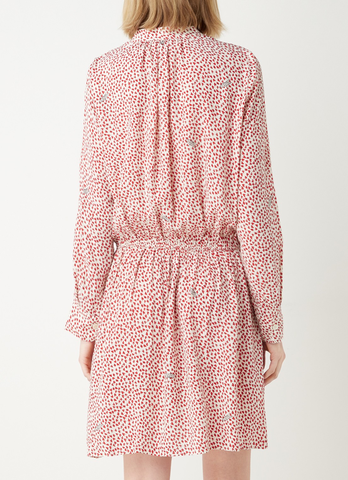 Zadig&Voltaire Rinka mini jurk met print en V-hals  - achterkant rood