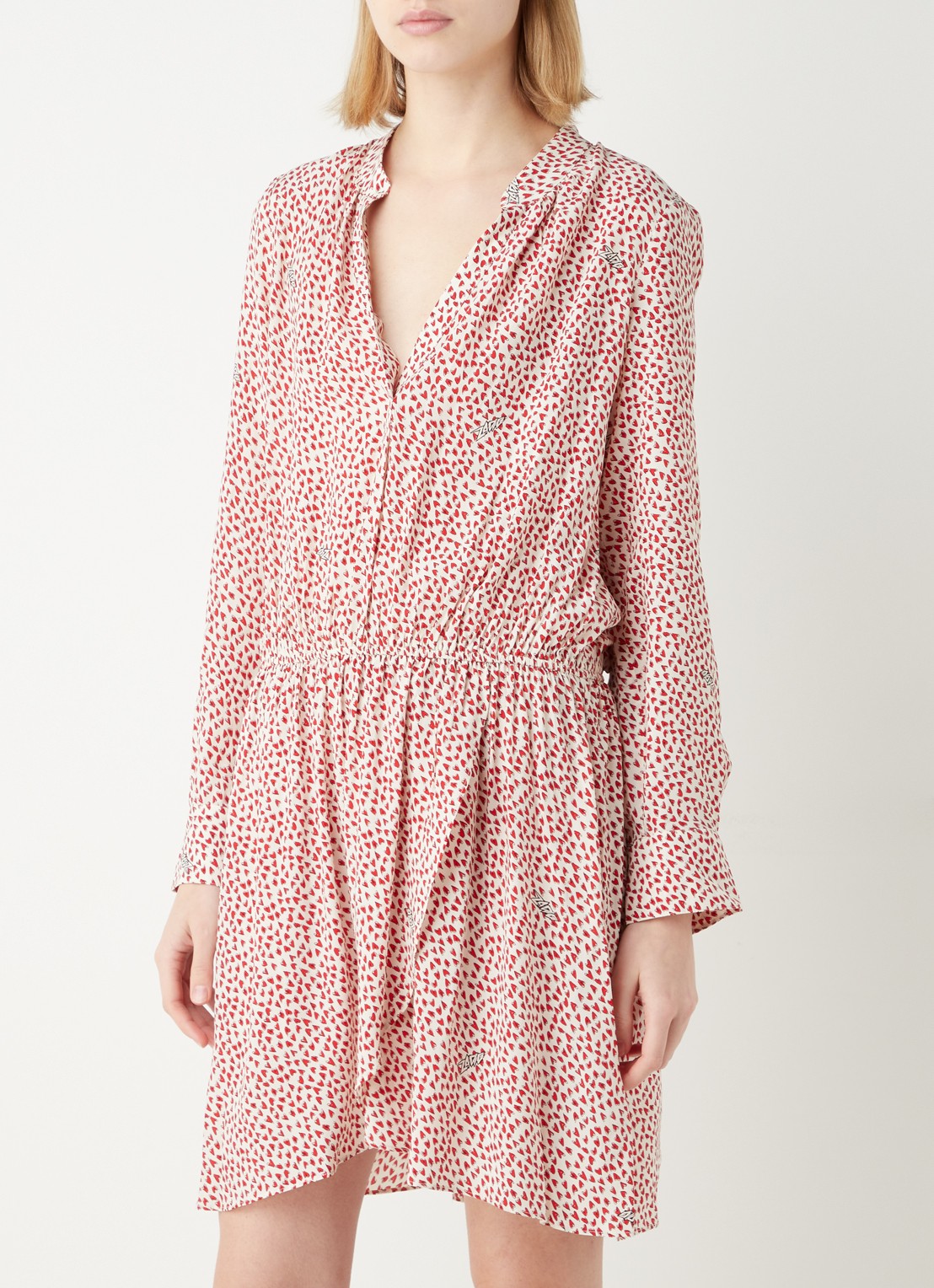 Zadig&Voltaire Rinka mini jurk met print en V-hals  - detail 4 rood
