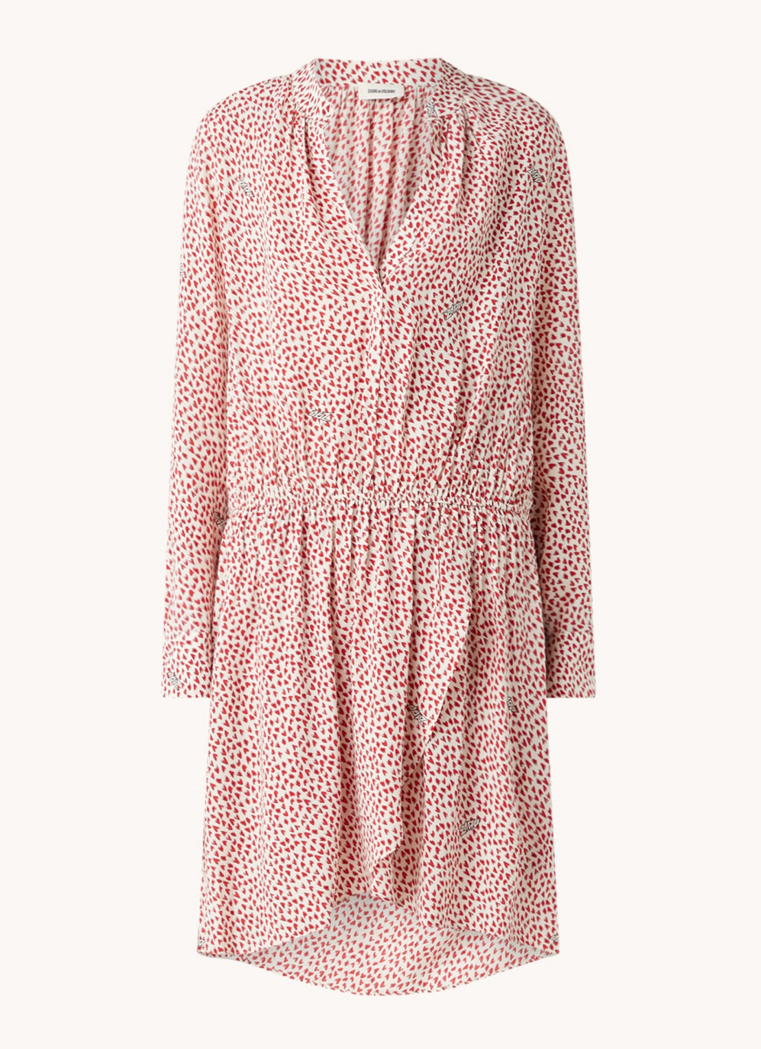 Zadig&Voltaire Rinka mini jurk met print en V-hals  - voorkant 2 rood