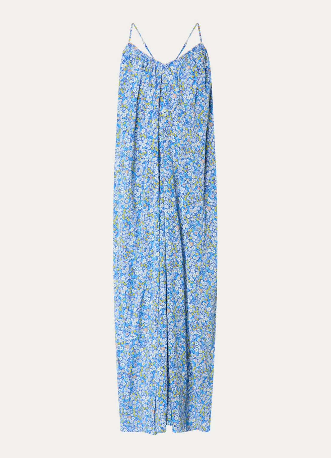 Zadig&Voltaire Ristym maxi jurk met print en details van kant - voorkant 2 blauw