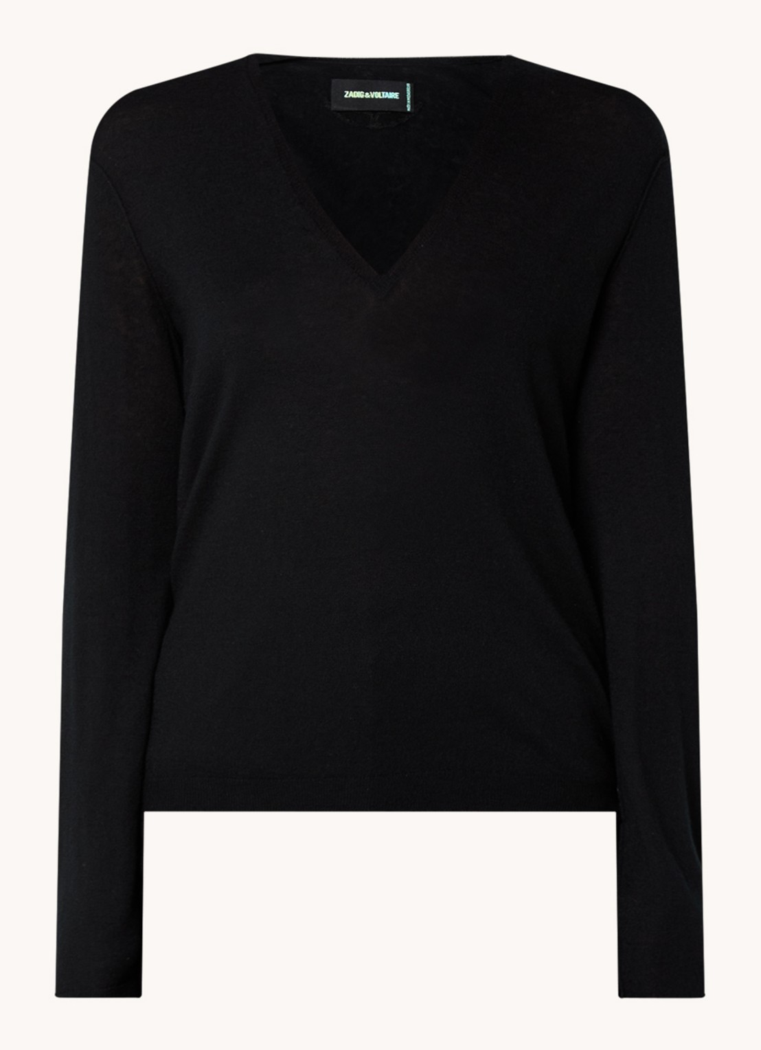 Zadig&Voltaire Rivy fijngebreide pullover van kasjmier - voorkant zwart