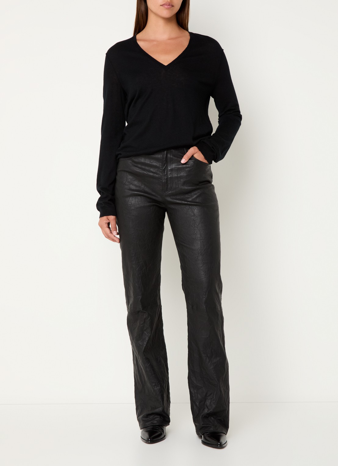 Zadig&Voltaire Rivy fijngebreide pullover van kasjmier - voorkant 2 zwart