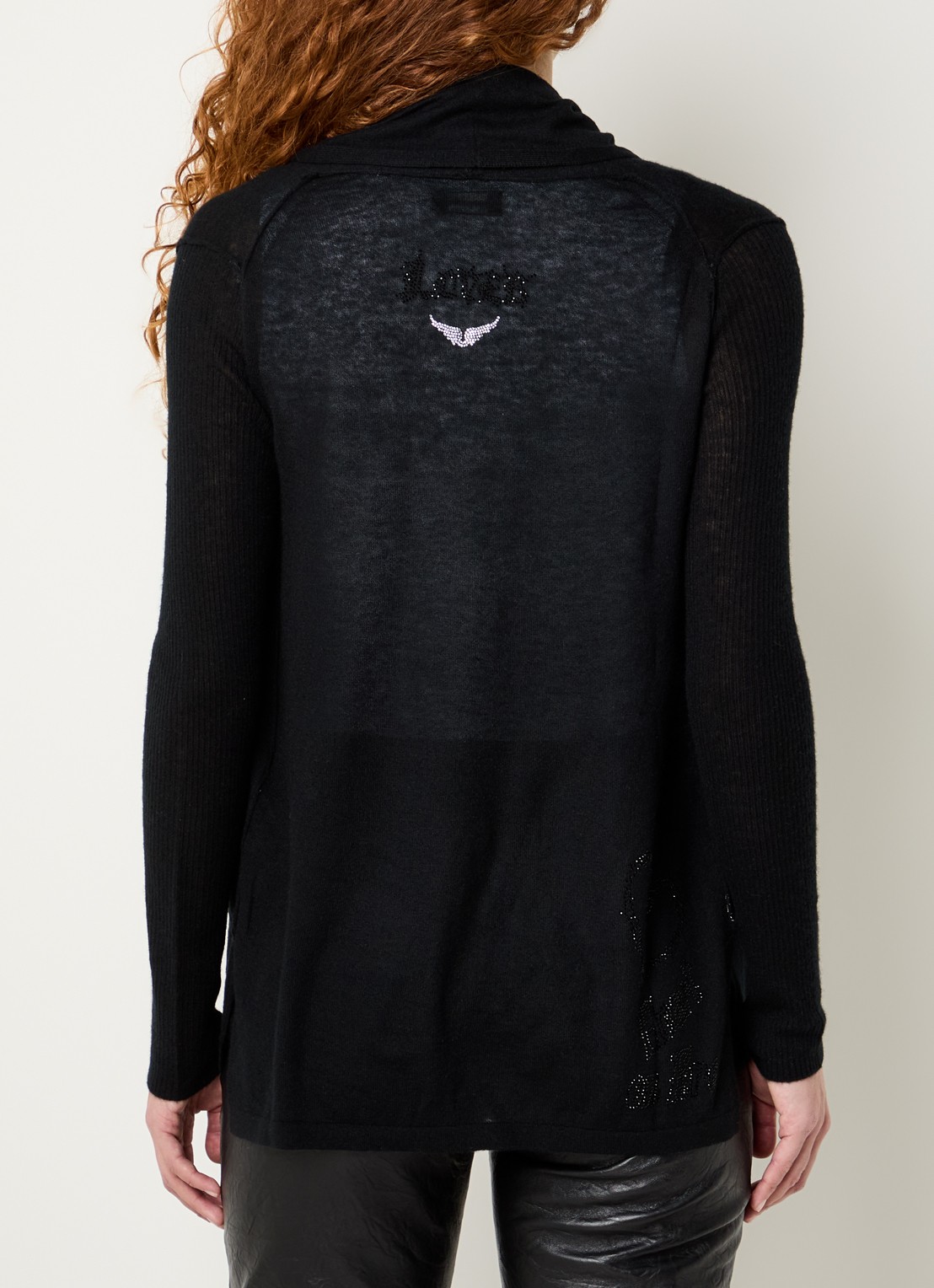 Zadig&Voltaire Robyn openvallend vest van kasjmier - achterkant 4 zwart