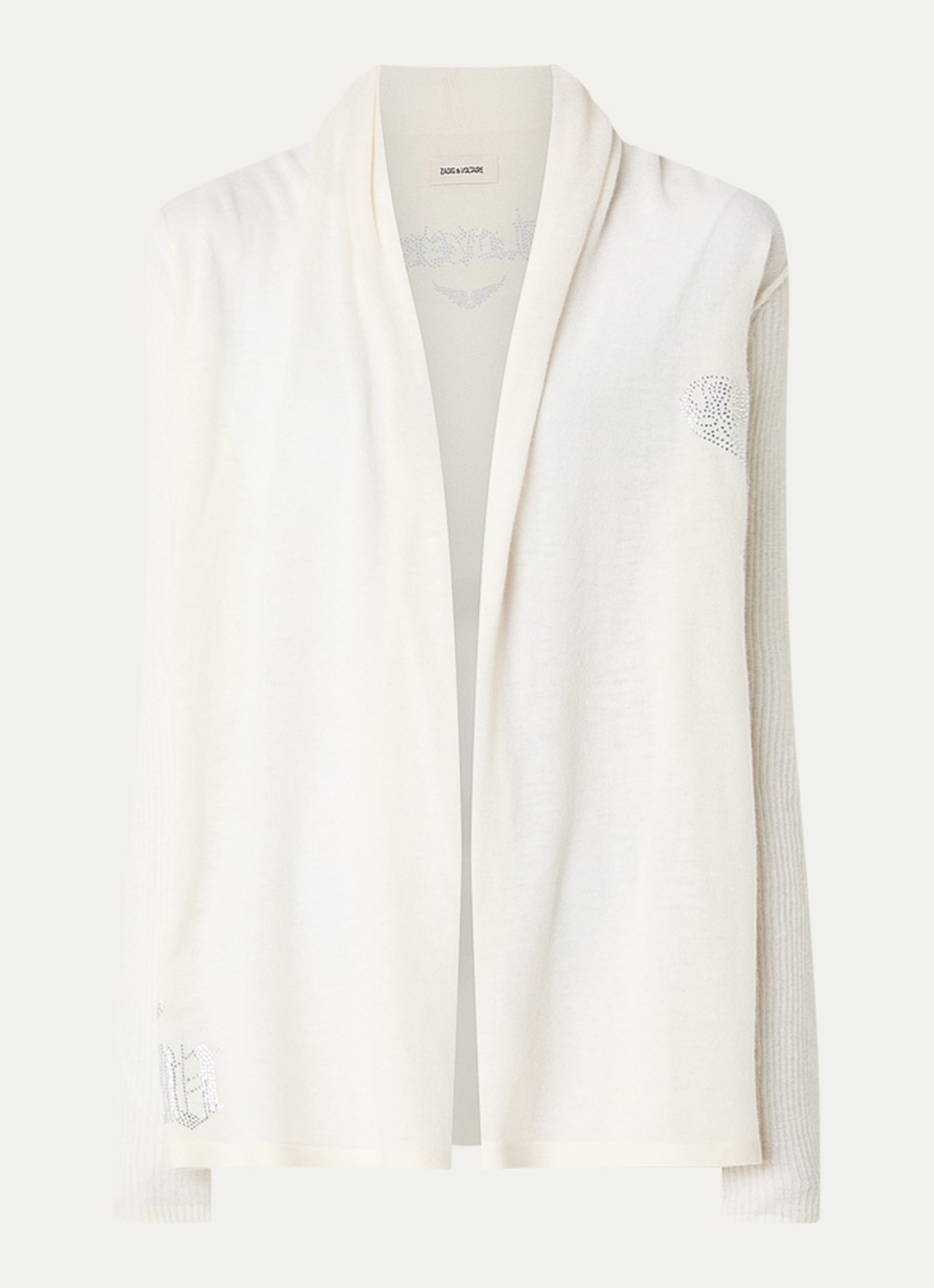 Zadig&Voltaire Robyn openvallend vest van kasjmier - voorkant 2 vanillegeel