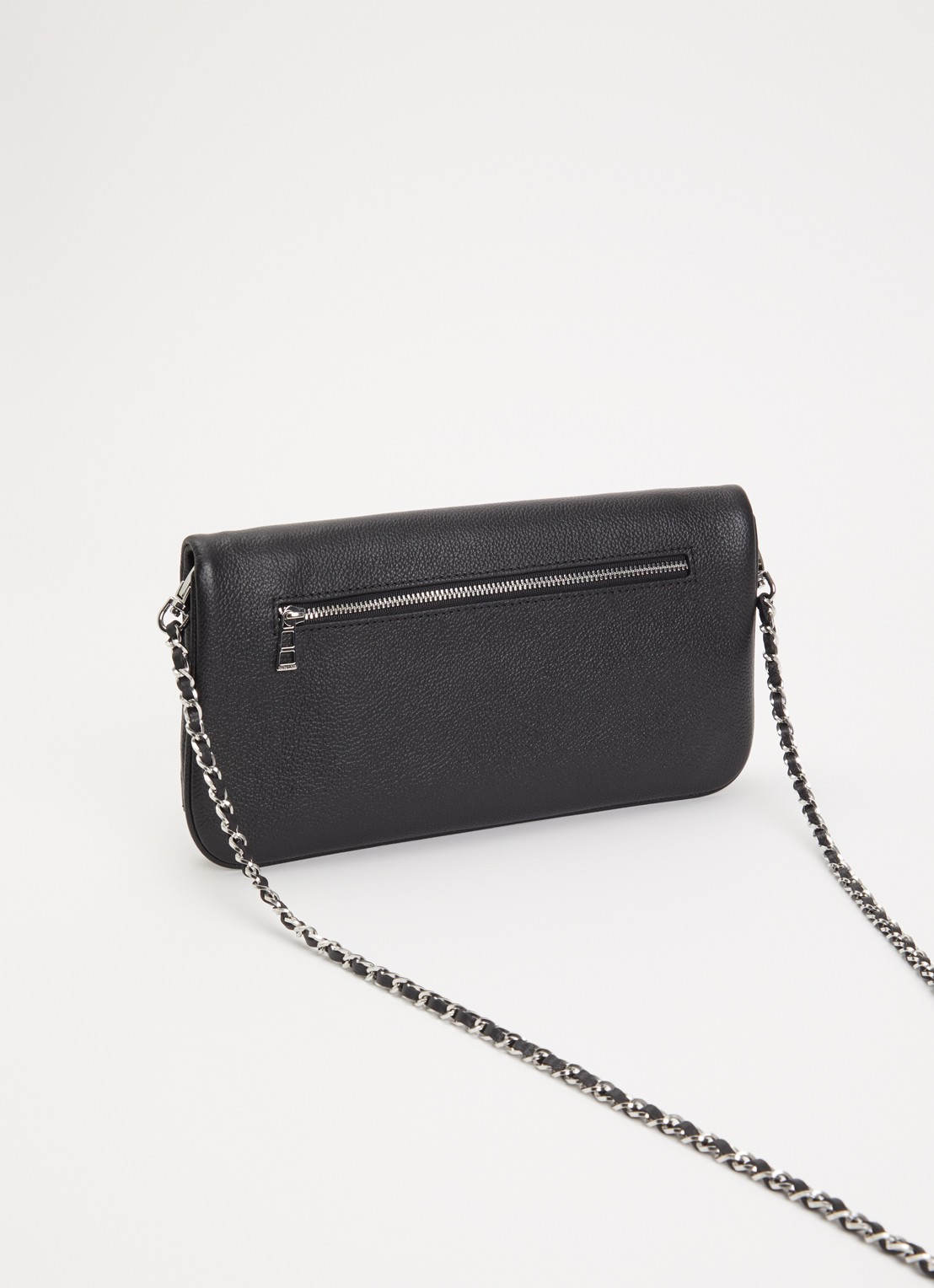 Zadig&Voltaire Rock Arty Tag clutch van leer met afneembare schouderriem - achterkant 4 zwart