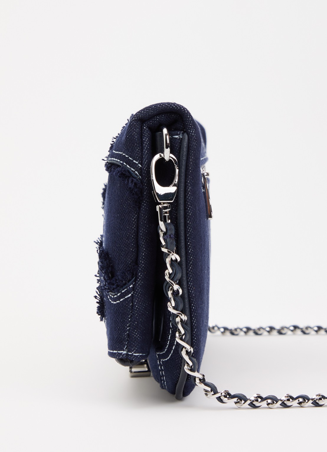 Zadig&Voltaire Rock clutch van denim - detail 2 donkerblauw
