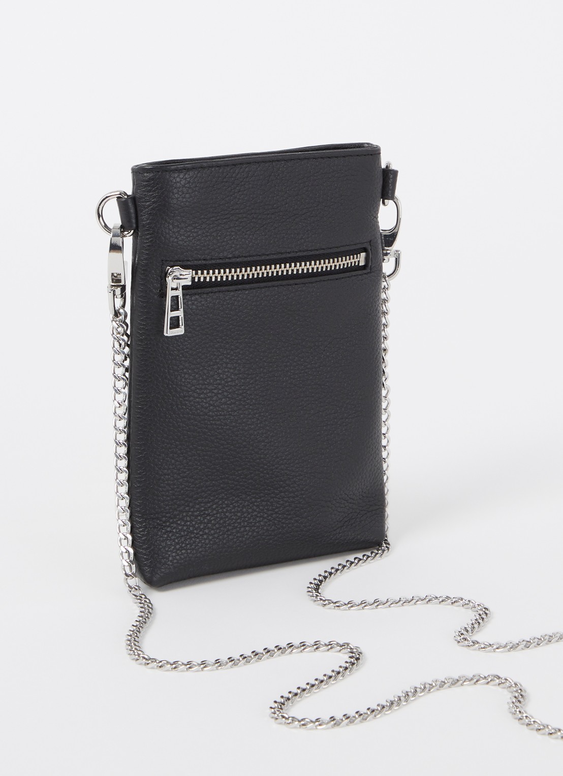Zadig&Voltaire Rock crossbody telefoonhoes van leer - achterkant zwart