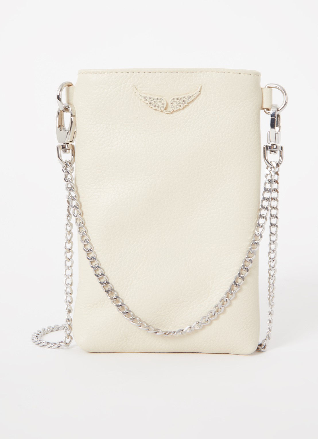 Zadig&Voltaire Rock crossbody telefoonhoes van leer - voorkant 3 beige