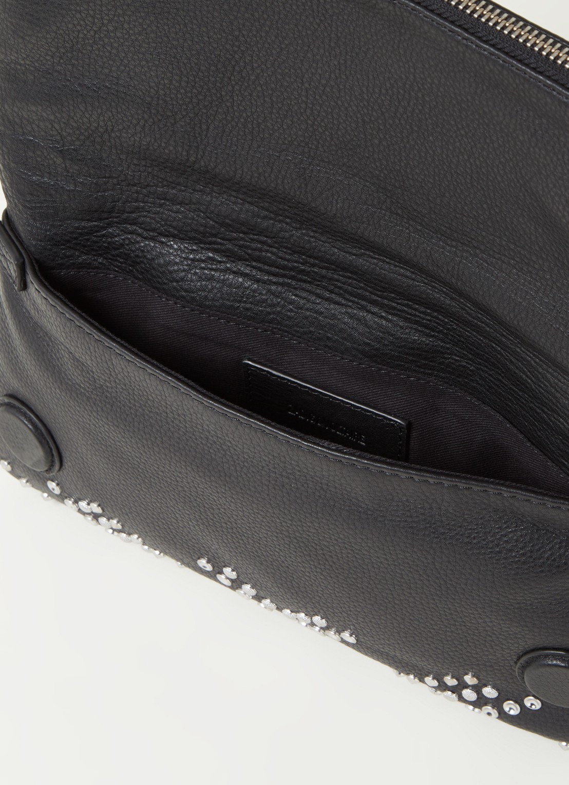 Zadig&Voltaire Rock crossbodytas van leer met studs - detail 3 zwart