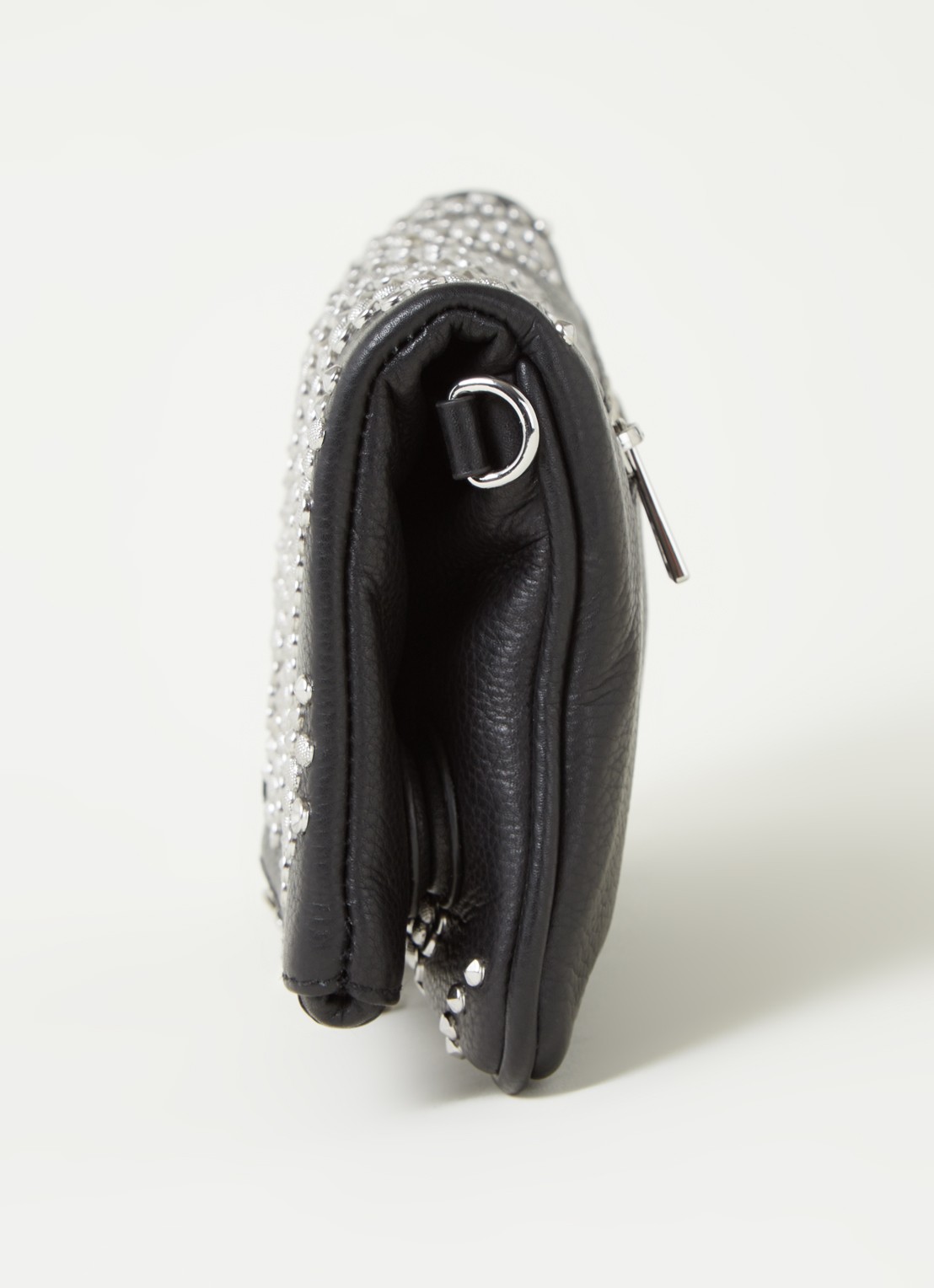 Zadig&Voltaire Rock crossbodytas van leer met studs - detail 4 zwart