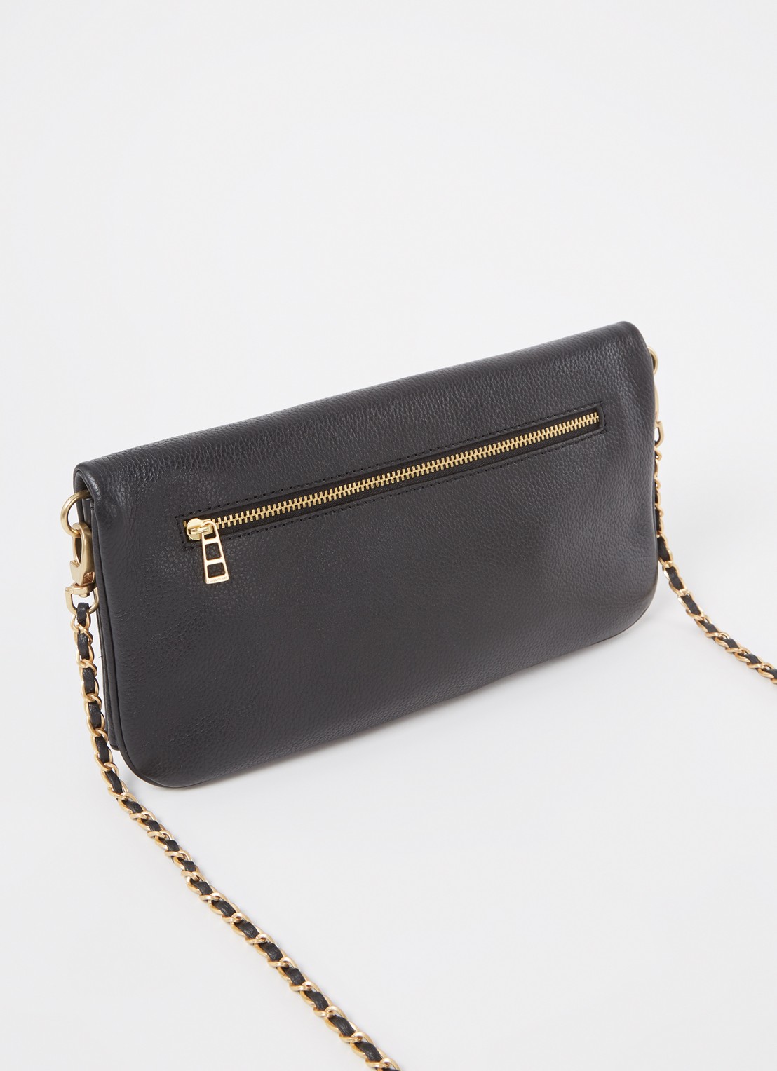 Zadig&Voltaire Rock Grained clutch van leer - achterkant 4 zwart