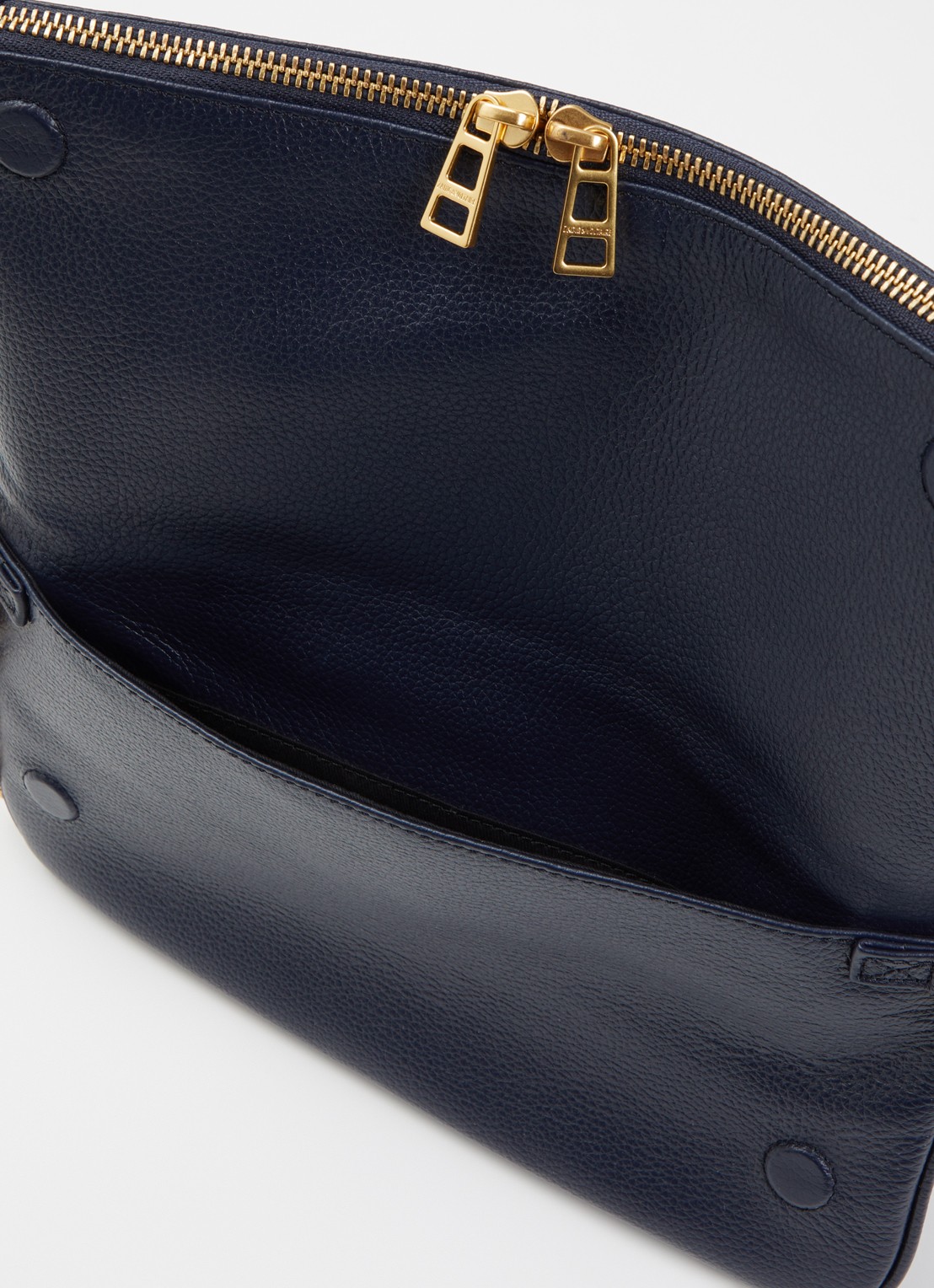 Zadig&Voltaire Rock Grained clutch van leer - detail donkerblauw