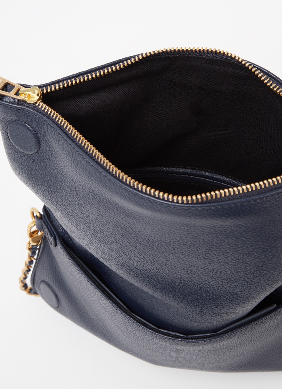 Zadig&Voltaire Rock Grained clutch van leer - detail 5 middenblauw