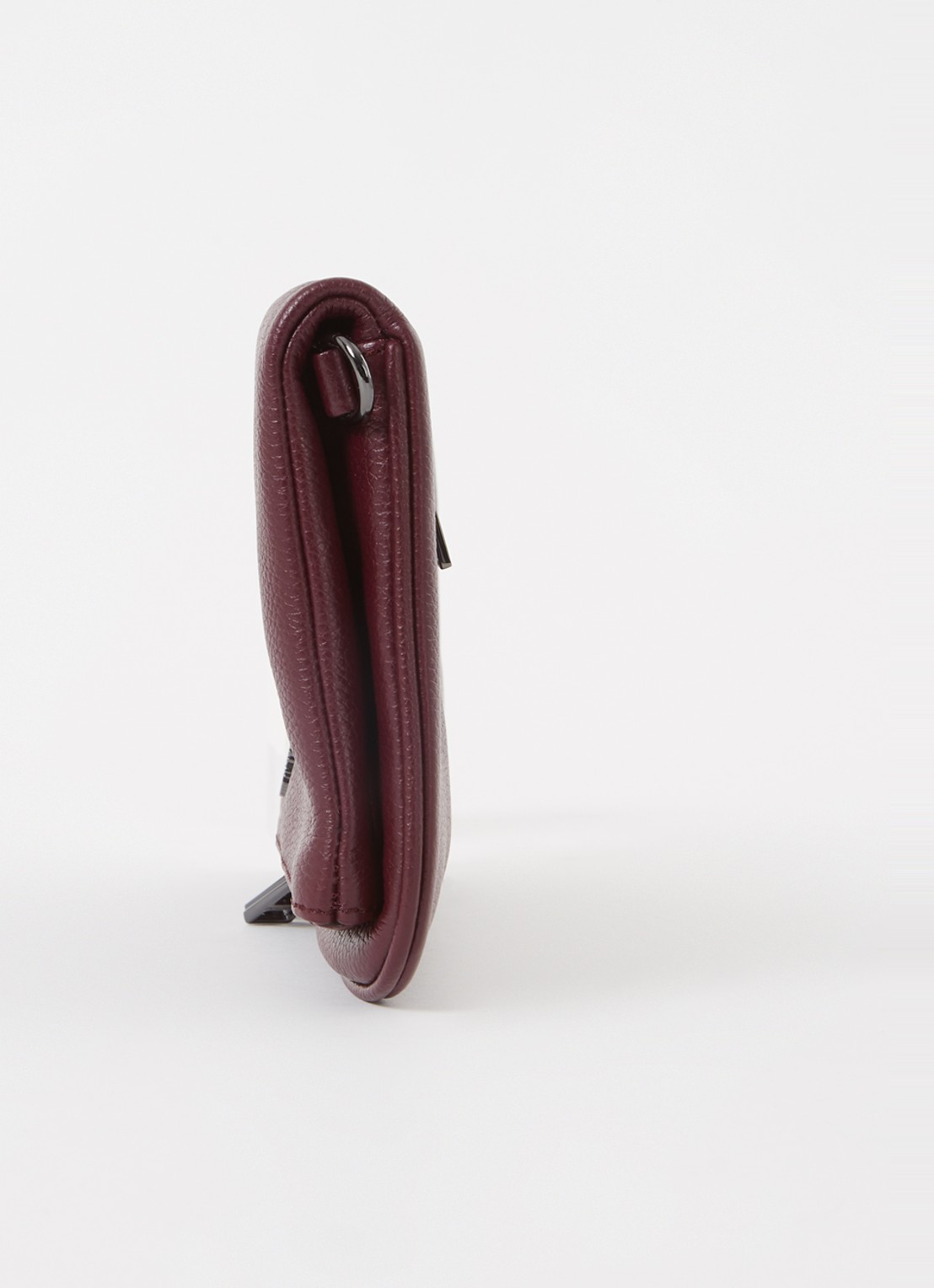 Zadig&Voltaire Rock Grained clutch van leer - detail 4 aubergine