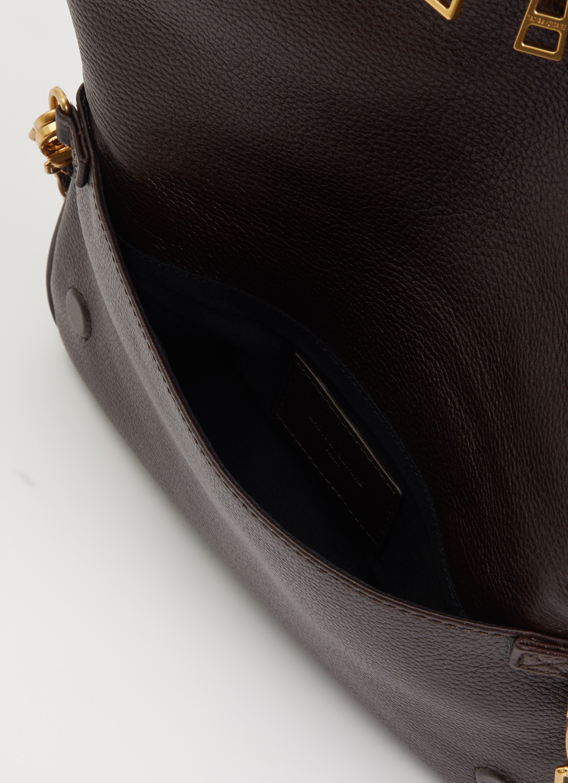 Zadig&Voltaire Rock Grained clutch van leer - detail 2 bruin
