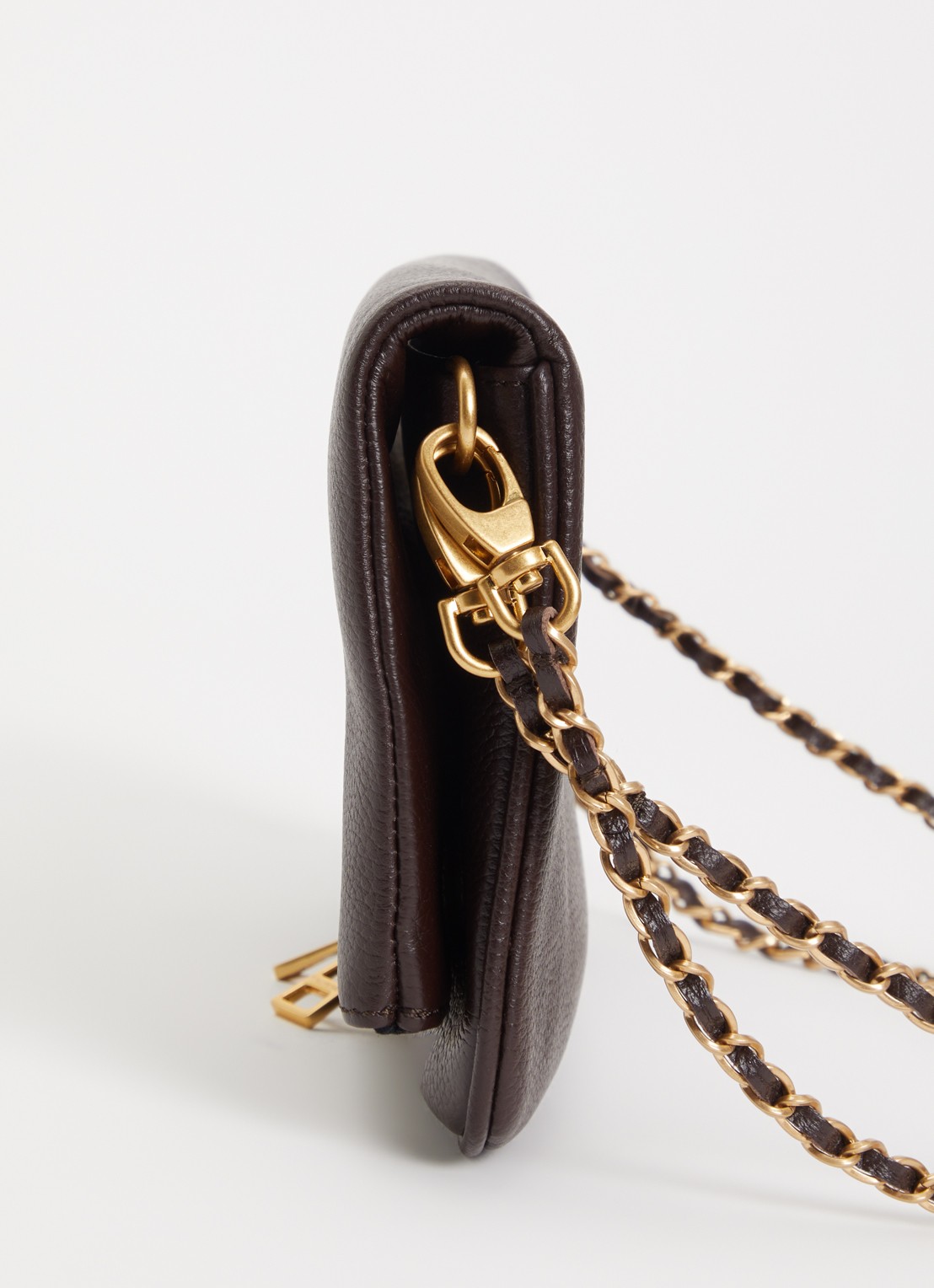 Zadig&Voltaire Rock Grained clutch van leer - detail 3 bruin