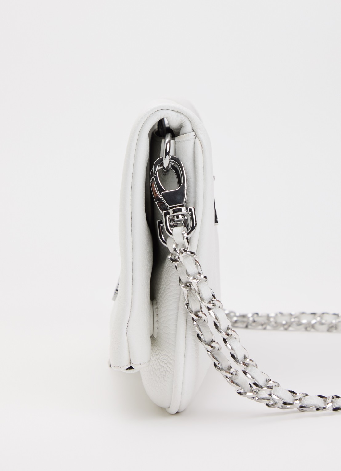 Zadig&Voltaire Rock Grained clutch van leer - detail 2 creme