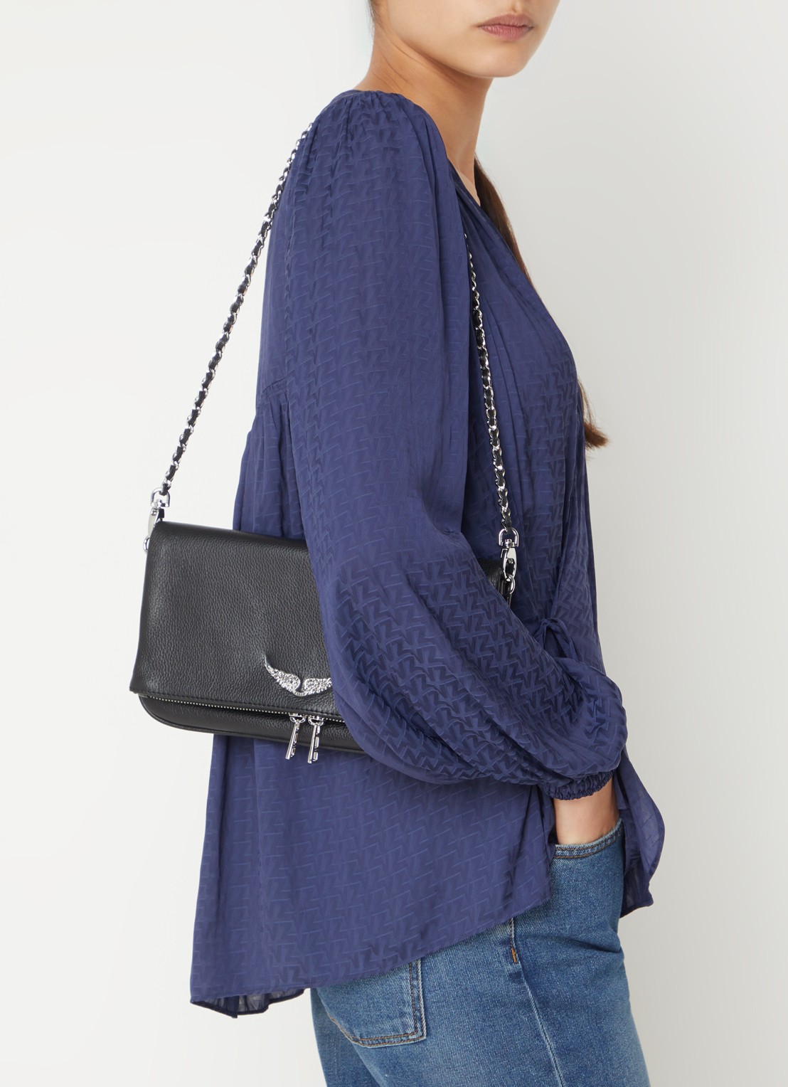 Zadig&Voltaire ROCK GRAINED LE - voorkant 6 zwart