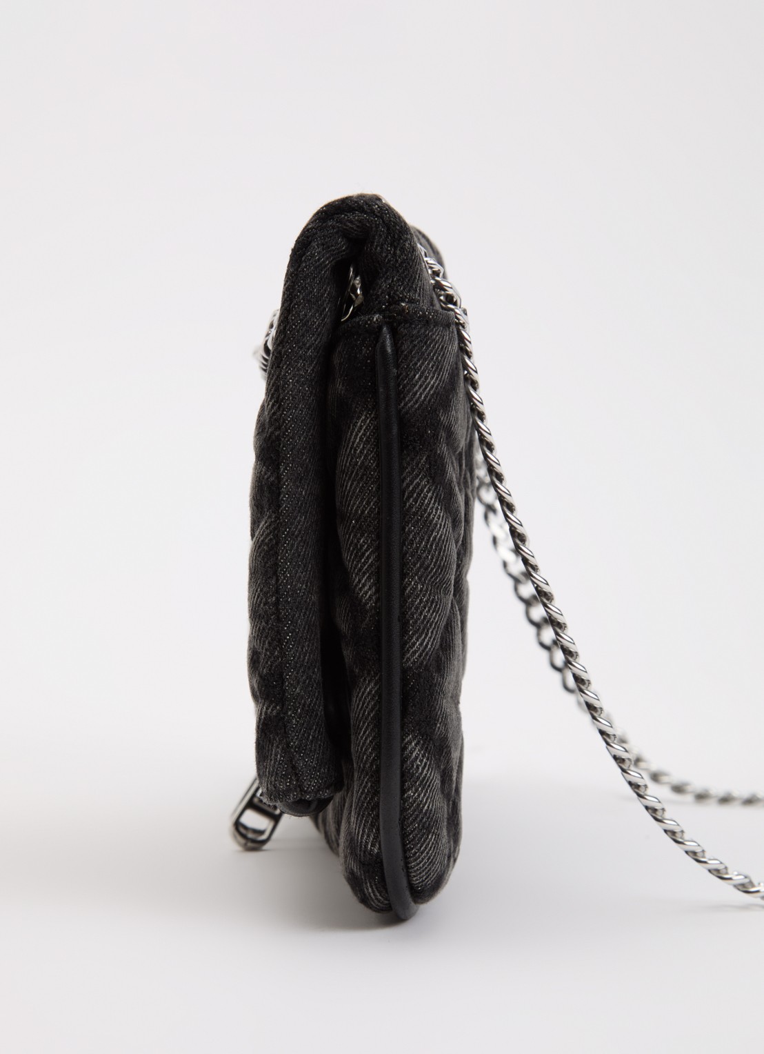 Zadig&Voltaire Rock II clutch van denim met verstelbare schouderriem - detail 2 donkergrijs