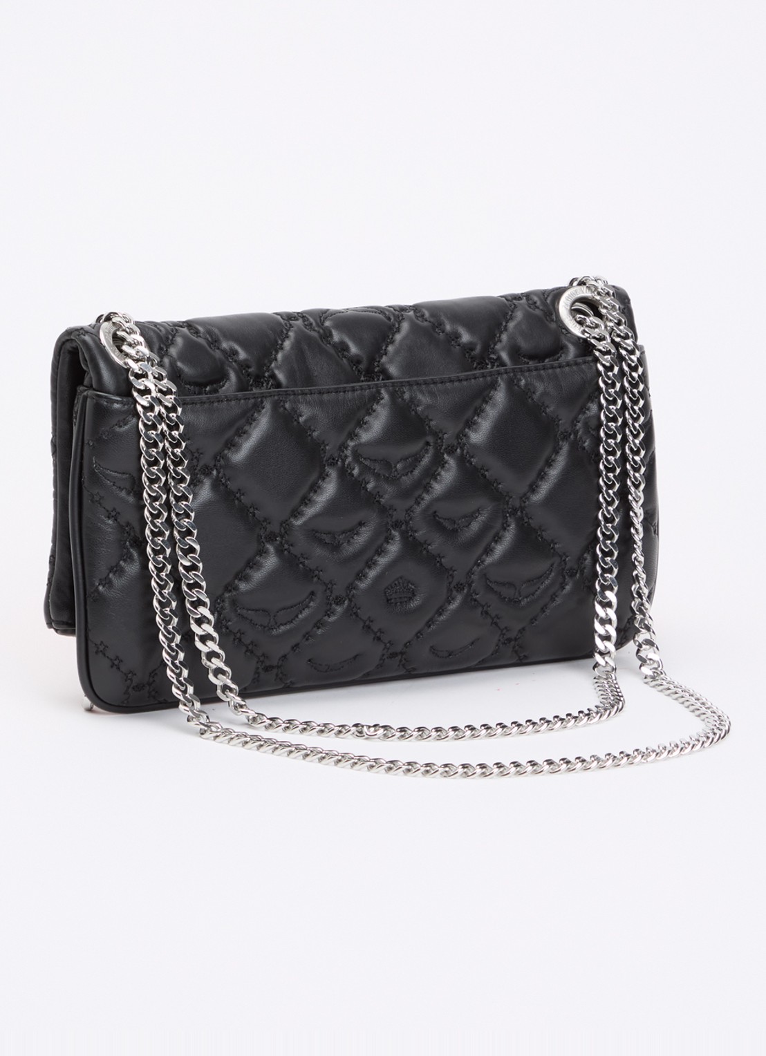 Zadig&Voltaire Rock II clutch van lamsleer met quilt patroon  - achterkant 4 zwart