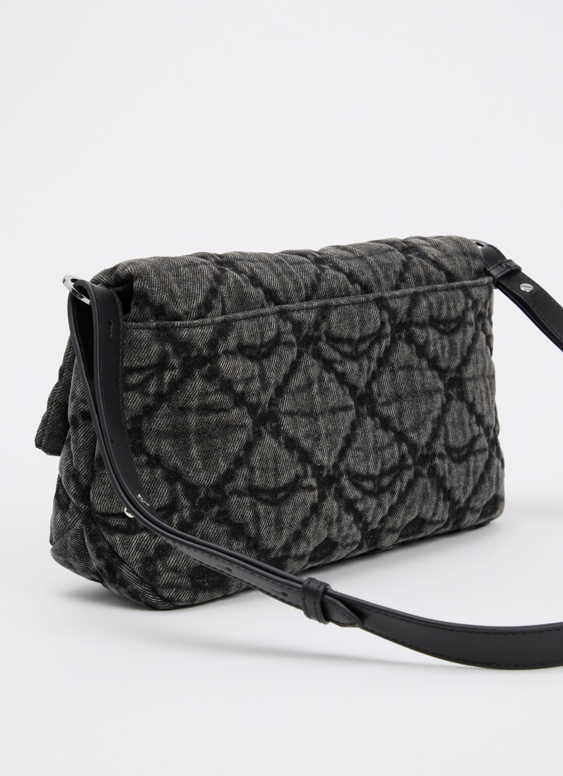 Zadig&Voltaire Rock II schoudertas met quilt patroon en afneembare schouderriem - achterkant 4 donkergrijs